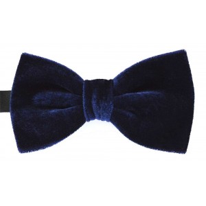 Papion din catifea de culoare bleumarin 